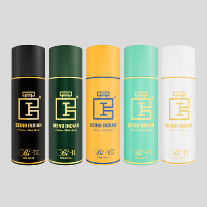 Deodorant Combo Set – Bi-III, II, VII, VI, IV (Pack of 5, 150ml Each)
